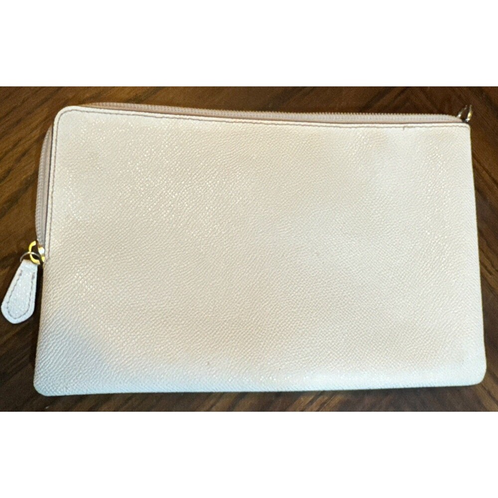 Coach StoryPatch Clutch Large Corner Zip Pouch F1723-F36609 Ivory/Black - Picture 2 of 3